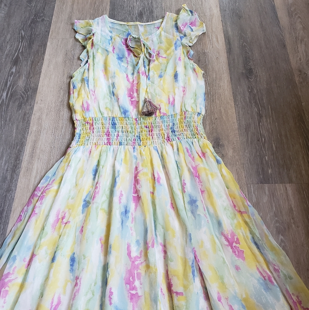 BY|ANTHROPOLOGIE WATERCOLOR MAXI DRESS - Picture 6 of 14